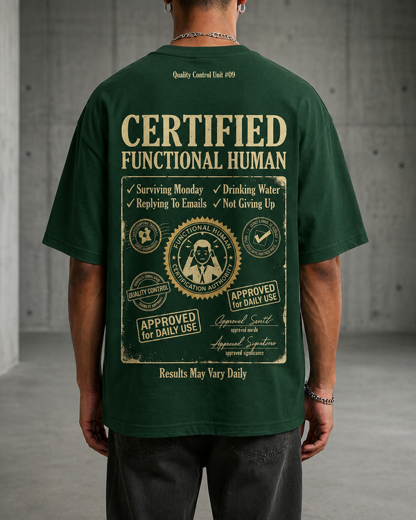 Certified Functional Human Oversized T-Shirt