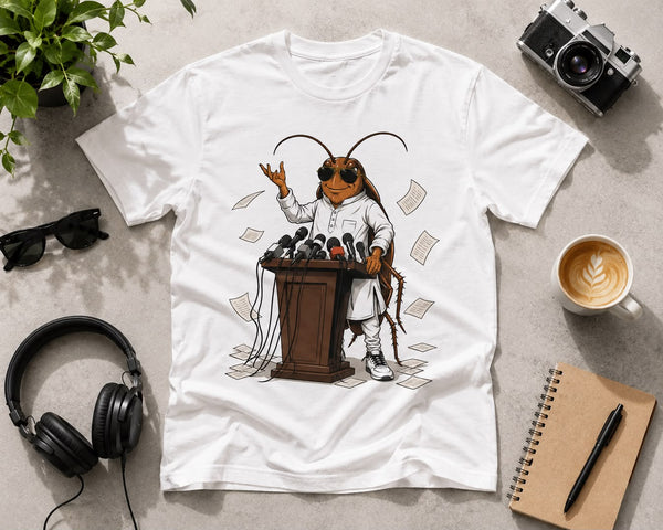 "Bhashan Baazi" Cockroach Netaji Graphic T-Shirt