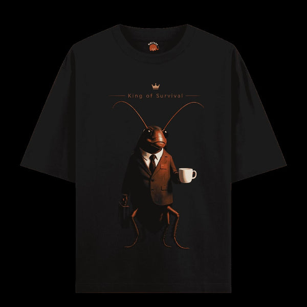 "King of Survival" Corporate Cockroach Oversized Graphic T-Shirt